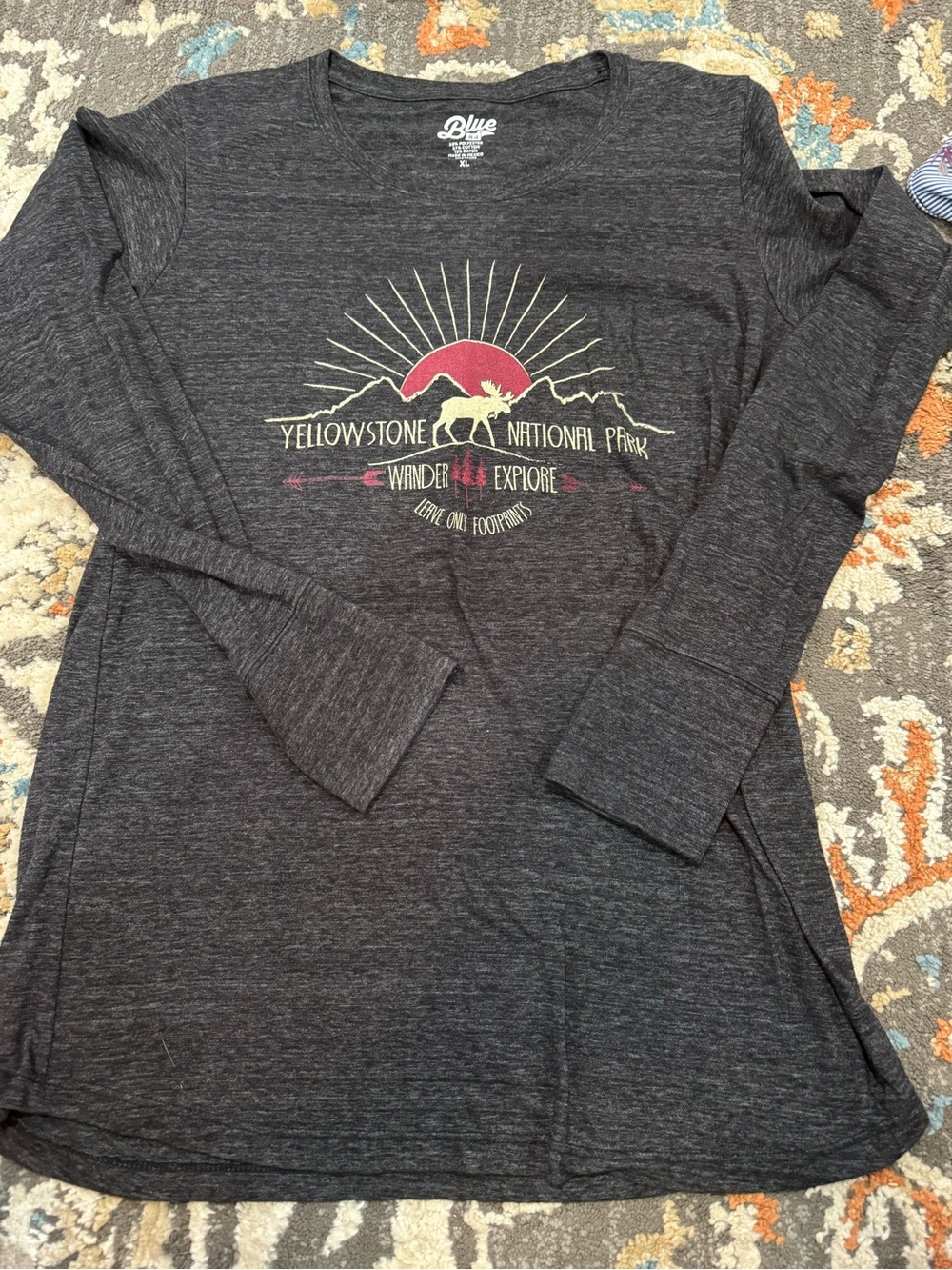 Blue 84 Women’s yellowstone national park wander explore LS shirt size XL GRAY